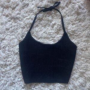 Babaton Halter Sculpt Knot Cropped Top 2XS